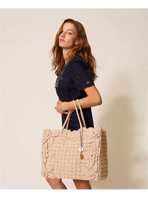 Borsa shopper in crochet con charms TWINSET | TB7510/13161